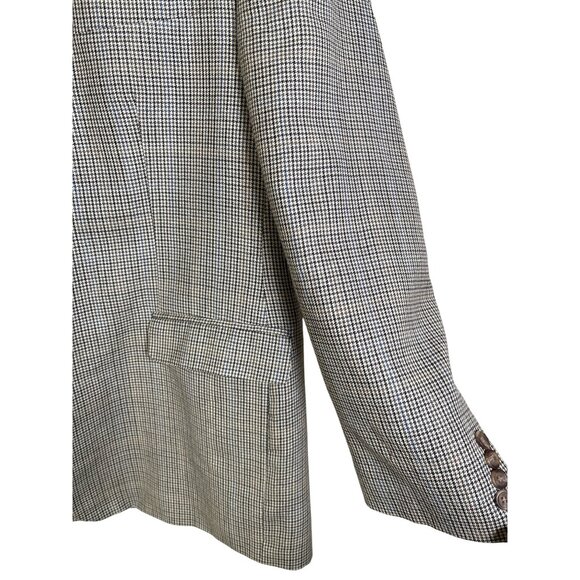 Lauren Ralph Lauren Men Houndstooth Plaid Blazer Lined Silk Blend Sport Coat 46R - Picture 7 of 15